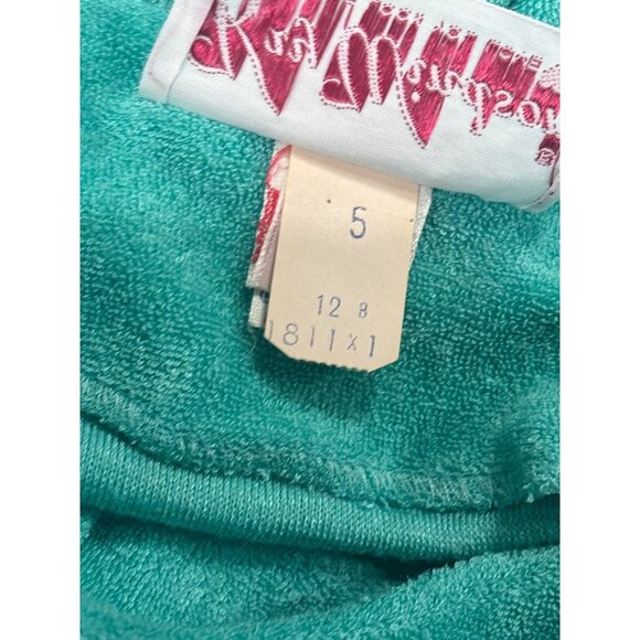 Vintage Kay Windsor Green Terry Knit Midi Dress Union Made USA Size 5 - Picture 7 of 10